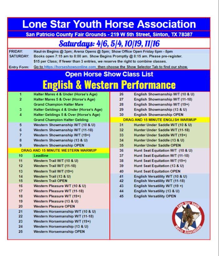 class-lists-lone-star-youth-horse-association